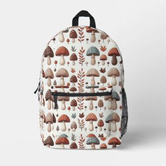 Marching Mushrooms Printed Backpack