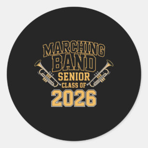 Marching Nd Senior Cl Of 2026 Trumpet Player Classic Round Sticker