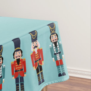 Marching Nutcrackers on Sage Background Tablecloth