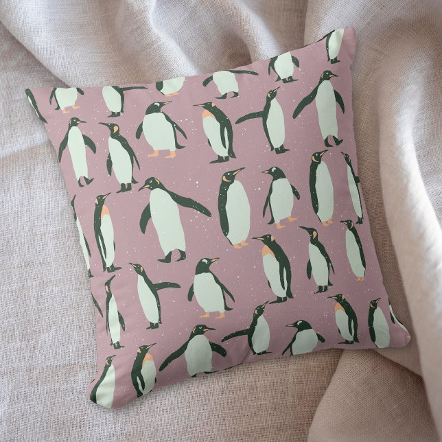 Marching Penguins Throw Pillow (Creator Uploaded)