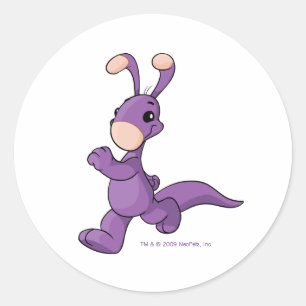 Marching purple Blumaroo Classic Round Sticker