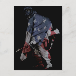 marching soldier postcard