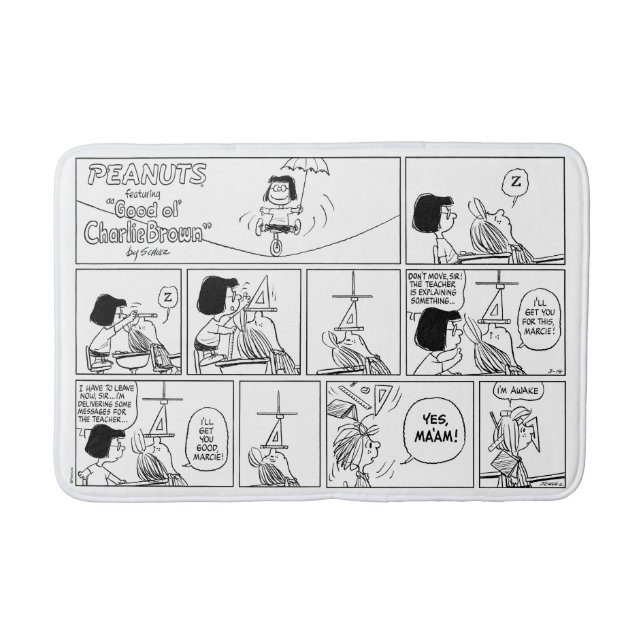 Marcie & Peppermint Patty In The Classroom Bath Mat (Front)
