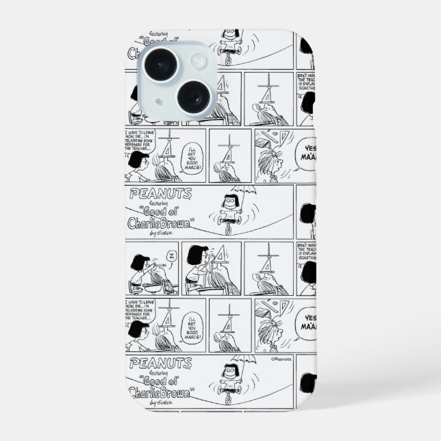 Marcie & Peppermint Patty In The Classroom iPhone 15 Case (Back)