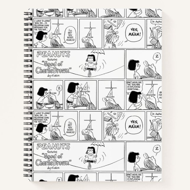 Marcie & Peppermint Patty In The Classroom Notebook (Front)