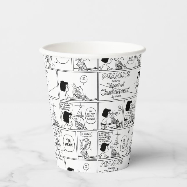 Marcie & Peppermint Patty In The Classroom Paper Cups (Front)