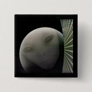 MarCO CubeSat Alien Mars Farewell 2 Inch Square Button