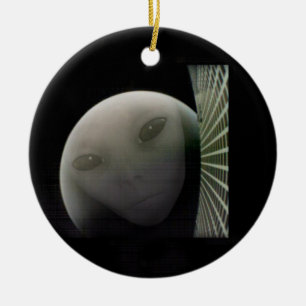 MarCO CubeSat Alien Mars Farewell Ceramic Ornament