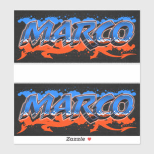 Marco First Name Graffiti Sticker