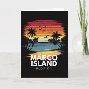 Marco Island Beach Florida Surfboard Surfing Vinta Card