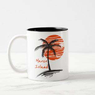 Marco Island Florida Palm Tree Two-Tone Coffee Mug