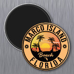 Marco Island Florida surfing Beach Vintage Travel Magnet<br><div class="desc">Marco Island Florida Design. Sunset design with your favorite Florida beach and sea,  suitable for USA beach lovers especially who love Marco Island.</div>