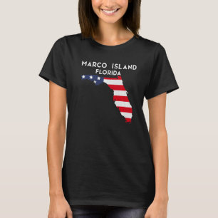 Marco Island Florida USA State America Travel Flor T-Shirt