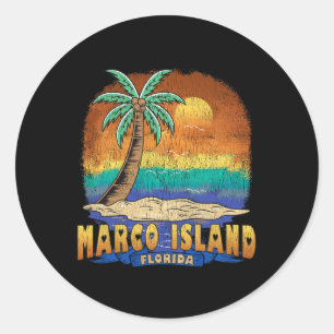 Marco Island Florida Vintage Distressed Souvenir  Classic Round Sticker