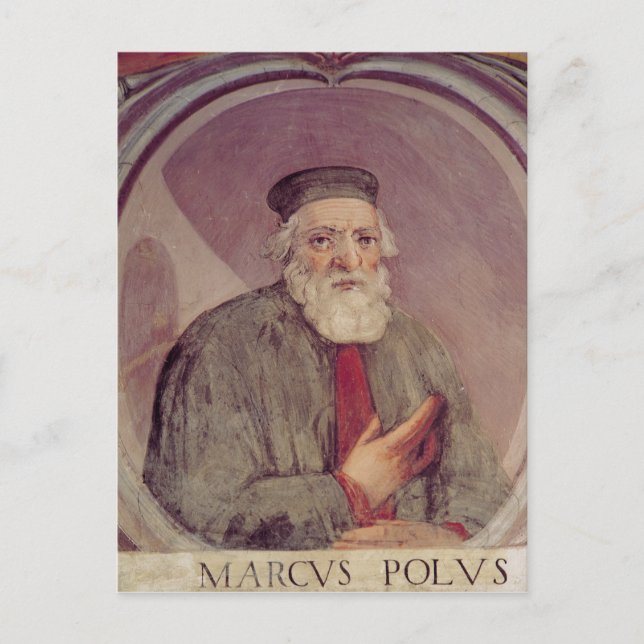 Marco Polo  from the 'Sala del Mappamondo' Postcard (Front)