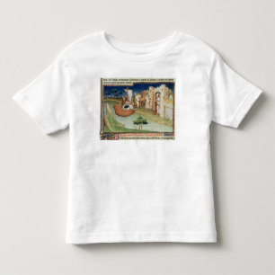 Marco Polo with elephants and camels arriving