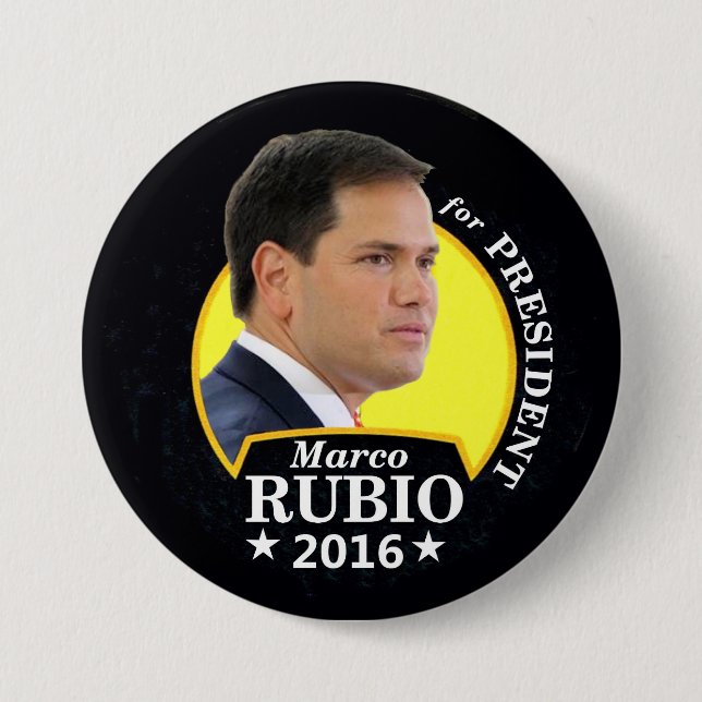 Marco Rubio 2016 for President 3 Inch Round Button (Front)