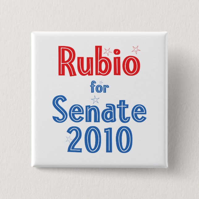 Marco Rubio for Senate 2010 Star Design 2 Inch Square Button (Front)
