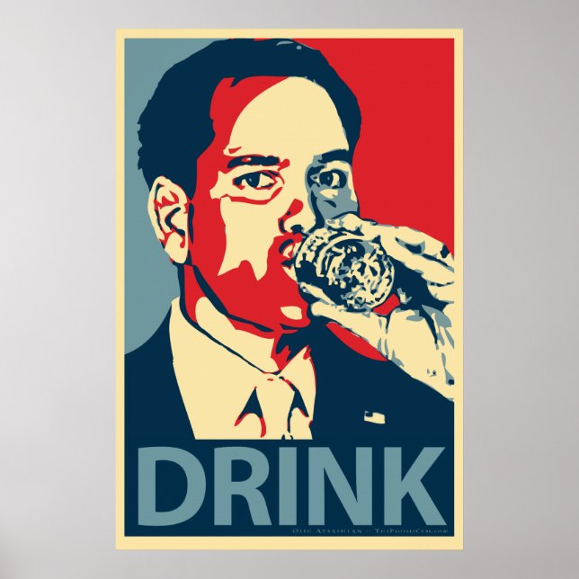 Marco Rubio - Poster parodique "Drink" Obama (Devant)