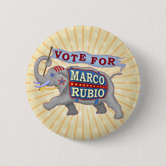 Marco Rubio President 2016 Republican Elephant 2 Inch Round Button (Front)