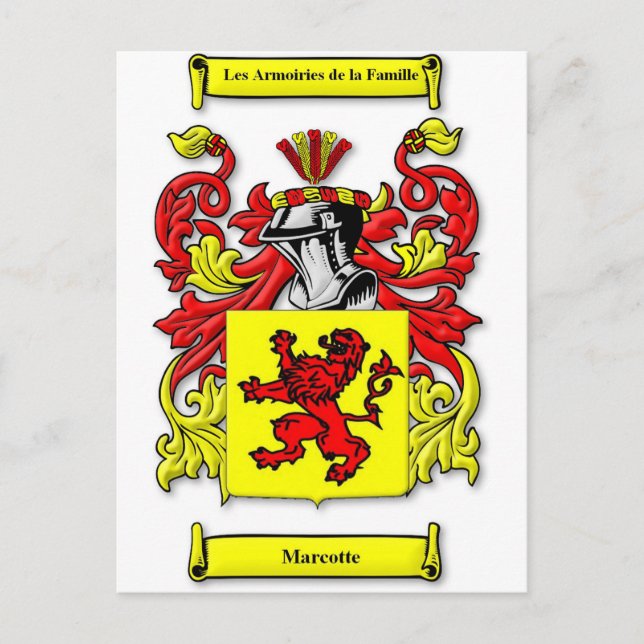 Marcotte Coat of Arms Postcard (Front)