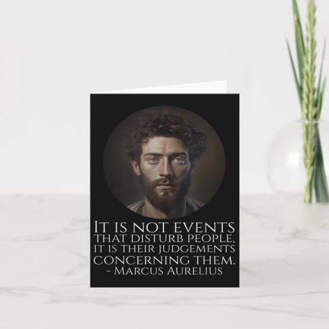 Marcus Aurelius - Ancient Roman Stoic Philosophy Q Card (Front)