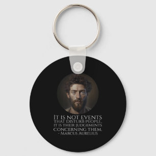 Marcus Aurelius - Ancient Roman Stoic Philosophy Q Keychain