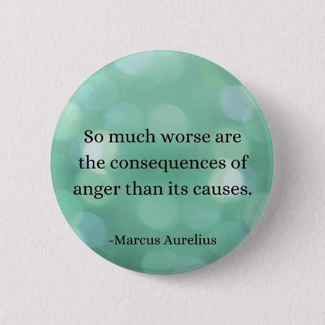 Marcus Aurelius: Conquer Anger, Find Inner Peace 2 Inch Round Button (Front)