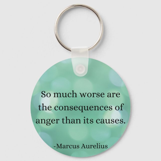 Marcus Aurelius: Conquer Anger, Find Inner Peace Keychain (Front)