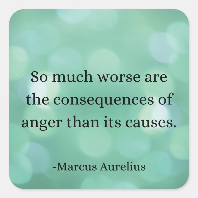 Marcus Aurelius: Conquer Anger, Find Inner Peace Square Sticker (Front)