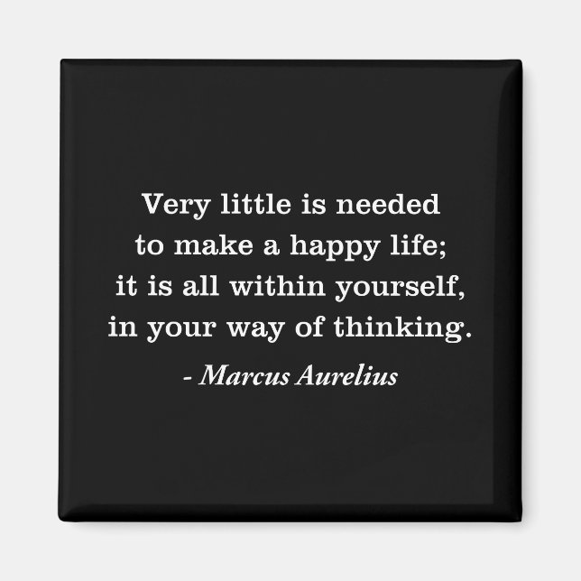 Marcus Aurelius Happy Life Quote Magnet (Front)