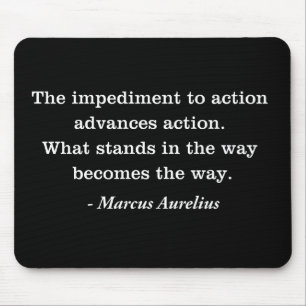 Marcus Aurelius Impediment Stoic Quote Flat Card Mouse Pad
