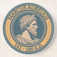 Marcus Aurelius Roman Emperor Illustration Badge