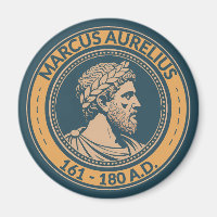 Marcus Aurelius Roman Emperor Illustration Badge