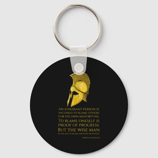 Marcus Aurelius Stoic Philosophy Quote - Roman Sto Keychain (Front)