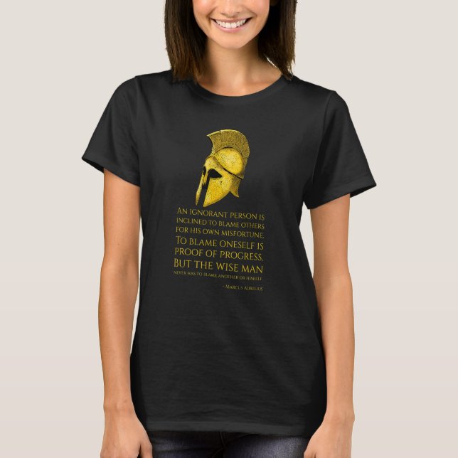 Marcus Aurelius Stoic Philosophy Quote   Roman Sto T-Shirt (Front)