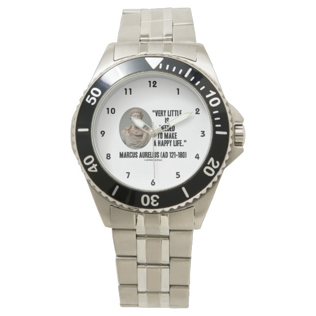 Marcus Aurelius Very Little Needed Make Happy Life Watch (Front)