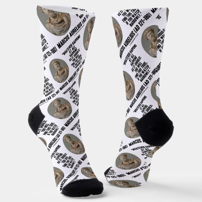 Marcus Aurelius Whatever Happens At All Happens Socks (Angled)