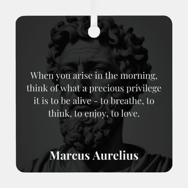 Marcus Aurelius's Morning Reflection Metal Ornament (Front)