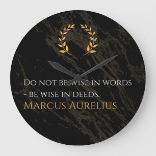 Marcus Aurelius's Wisdom: Actions Speak Loud Large Clock