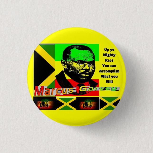 Marcus garvey 1 inch round button (Front)