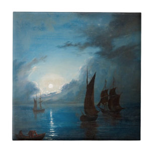 Marcus Larson hav-i-mansken-1848.water boat nature Tile