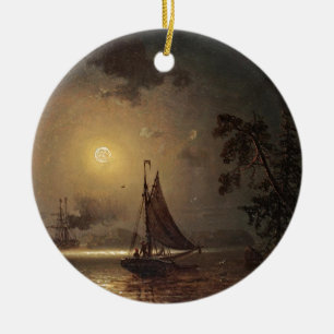 Marcus Larson nocturnal-voyage moon night vintage. Ceramic Ornament