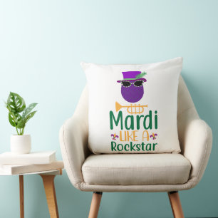 Mardi comme une Rockstar typographie Coussin de je