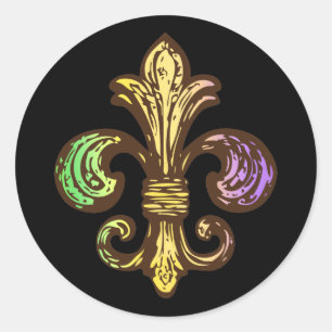 Mardi Fleur de Gras Classic Round Sticker