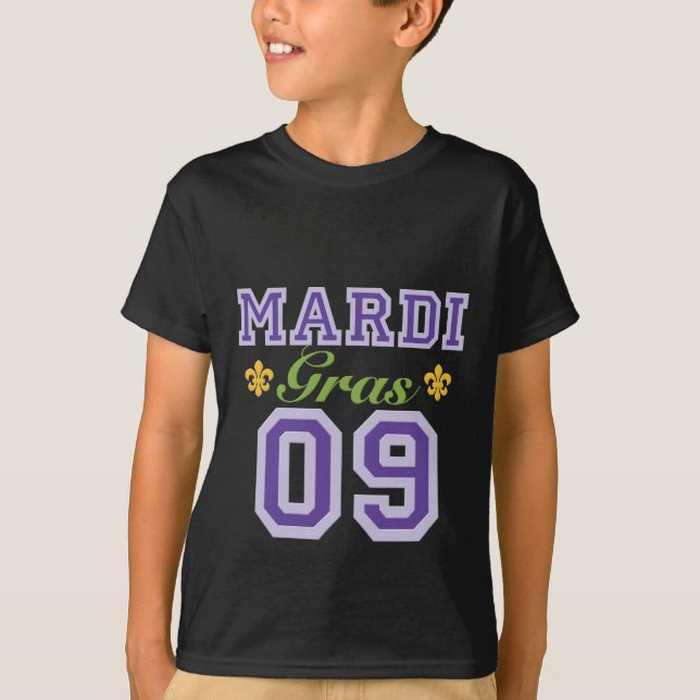 Mardi Gras 09 Kids Dark T shirt (Front)