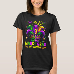 Mardi Gras 13th Birthday Fat Tuesday 13 Years Old T-Shirt