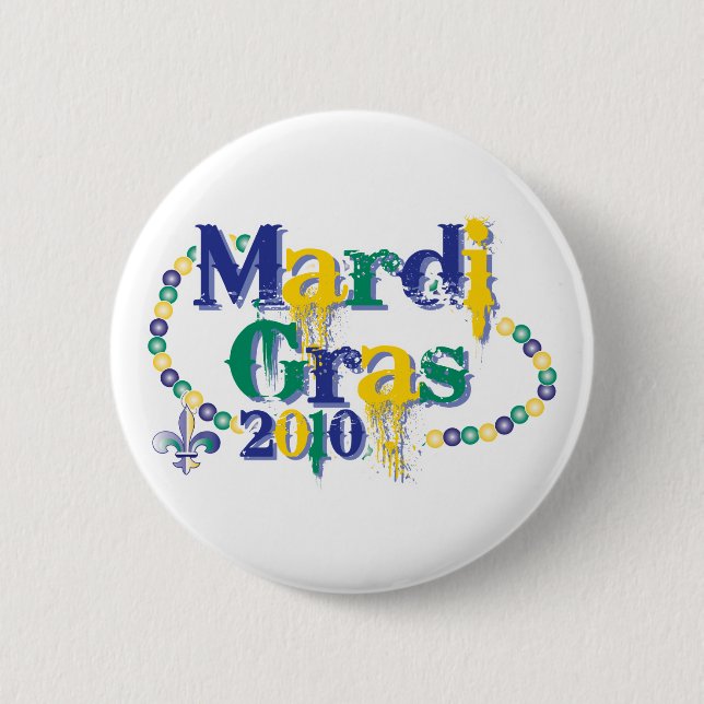 Mardi Gras 2010 beads bc 2 Inch Round Button (Front)