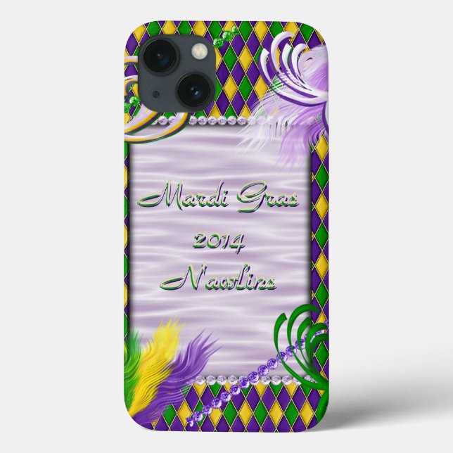 Mardi Gras 2014 New Orleans Harlequin Case-Mate iPhone Case (Back)