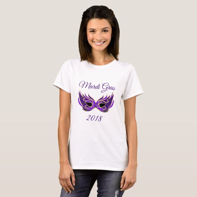 Mardi Gras 2018 Mask T-Shirt (Front Full)